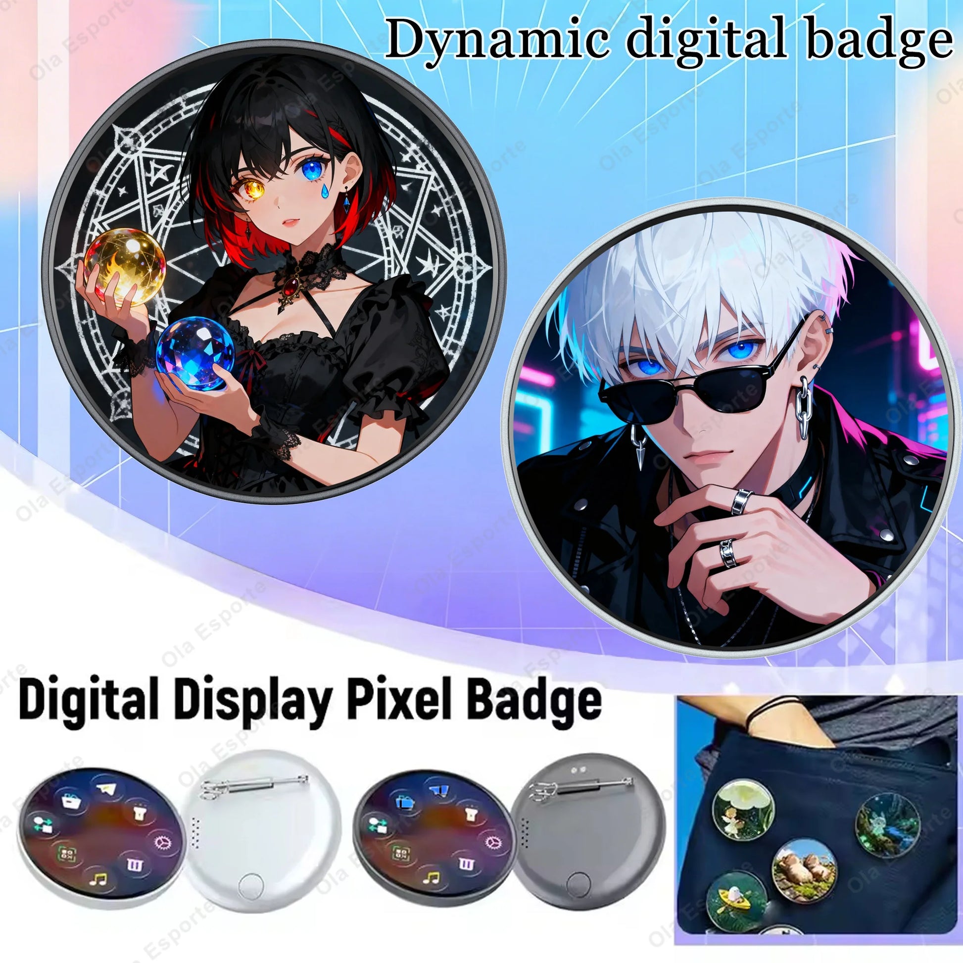 Smart Dynamic Electronic Badge Anime Merchandise Digital Display Badge For Game Peripherals Excellent Birthday Gifts 2026 New Peaceful Pleasures Health and Wellness