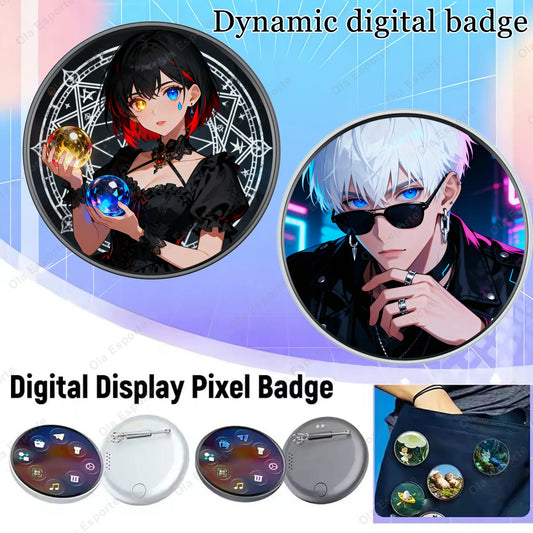 Smart Dynamic Electronic Badge Anime Merchandise Digital Display Badge For Game Peripherals Excellent Birthday Gifts 2026 New Peaceful Pleasures Health and Wellness
