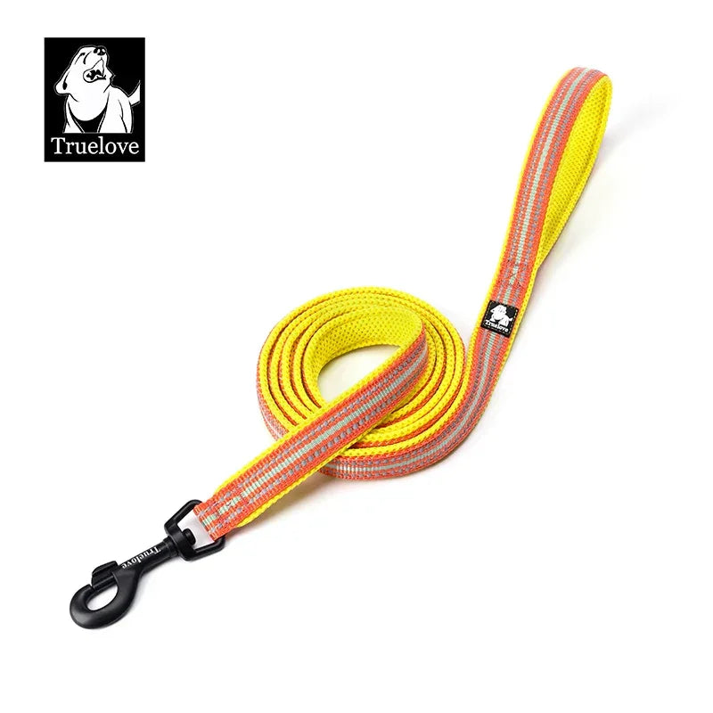 Truelove Soft Dog Pet Leash in Harness and Collar Reflective Nylon Cat Mesh Walking Training 11 Color Length 110cm TLL2111 Peaceful Pleasures Health and Wellness Blazing Yellow XS spain