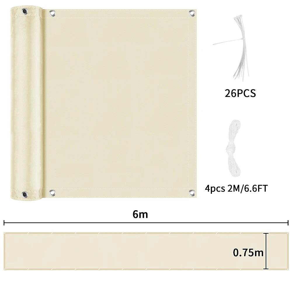 Outdoor Privacy Screen Fence Sunshade Net | Balcony Garden