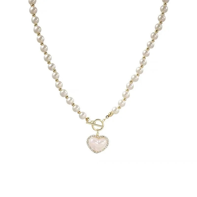 New Heart-shaped Pearl Necklace For Women Heart Pendant Necklaces Niche Chokers Necklace Accessories Luxury Jewelry Gifts Peaceful Pleasures Health and Wellness