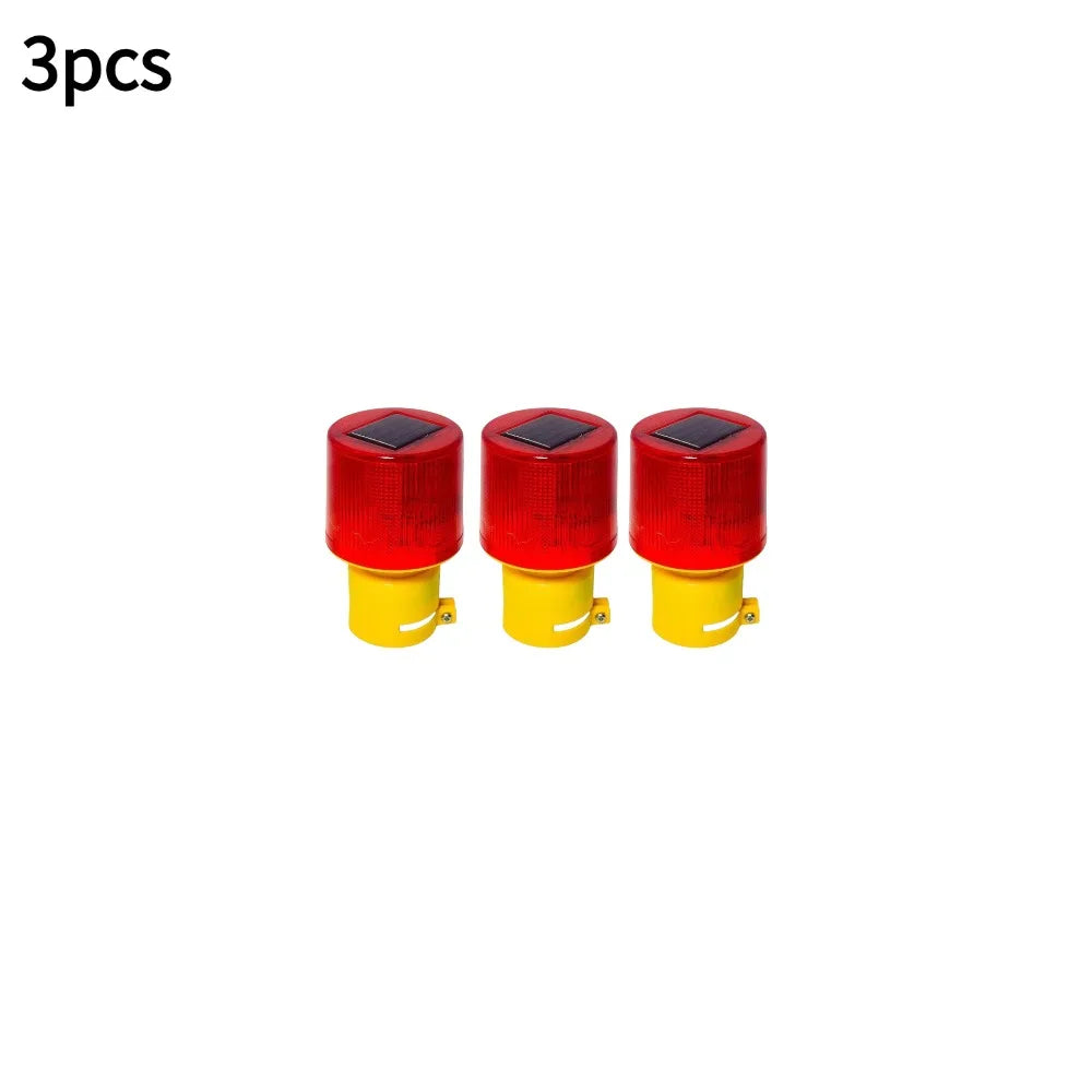 Solar LED Emergency Traffic Warning Light for Construction Peaceful Pleasures Health and Wellness 3pcs