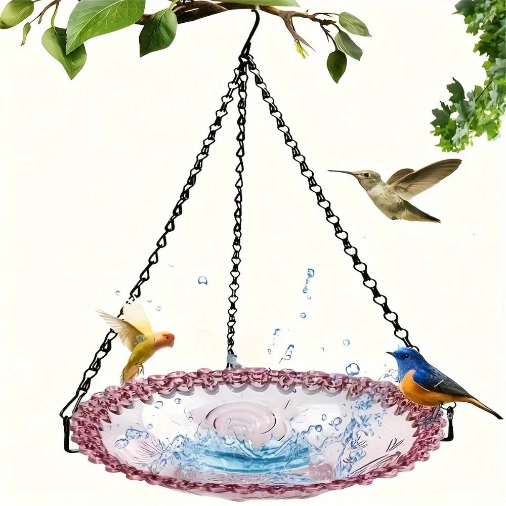 Hanging Bird Bath & Feeder Tray – Garden Wildlife Water Bowl