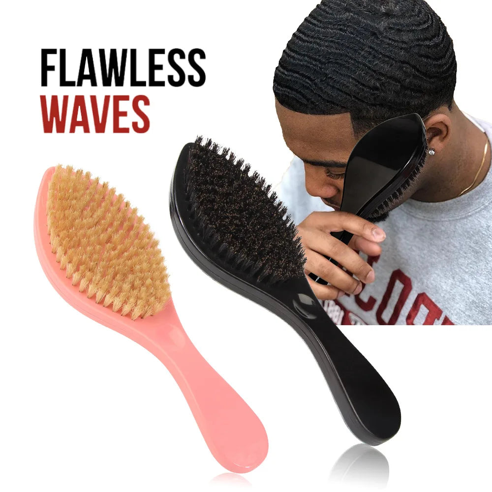 Massage Facial Hair Brush Boar Bristle for Men's Beard Shaving Comb Face Hair Cleaning Brush Wave Comb Drop Shipping Peaceful Pleasures Health and Wellness