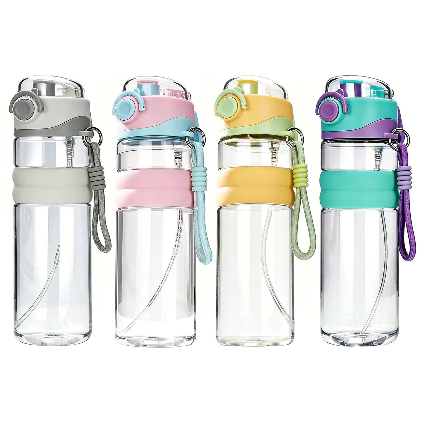 Kids Water Bottle 750ML Spray Sports Water Bottle with Straw Portable Water Bottles for Outdoor Travel Office Walking Peaceful Pleasures Health and Wellness