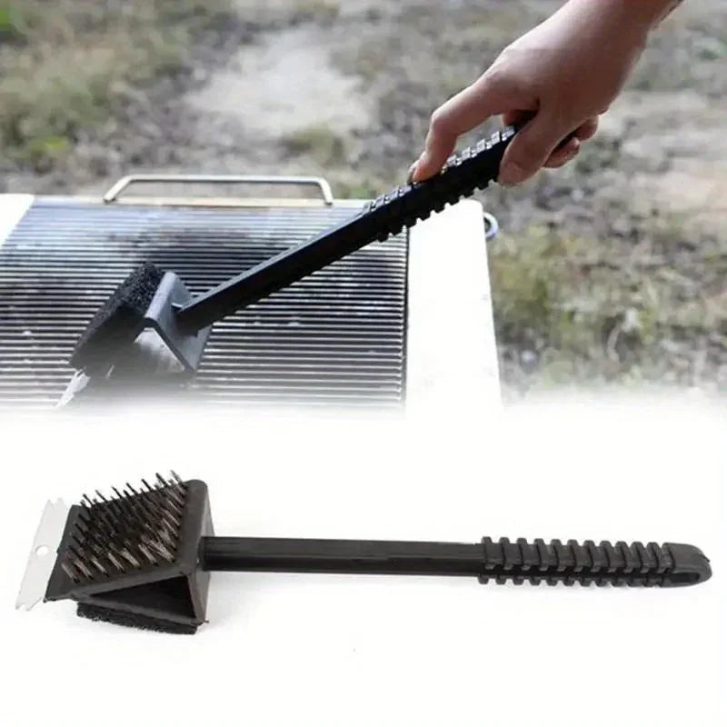 3-in-1 BBQ Grill Cleaning Brush | 14.5" Copper Wire Scrubber BBQ Grill Brush Peaceful Pleasures Health and Wellness