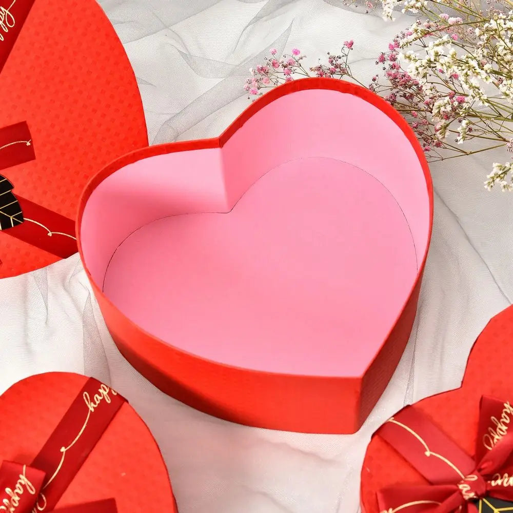 Heart-Shaped Gift Box with Silk Bow Ribbon | Valentine's & Party