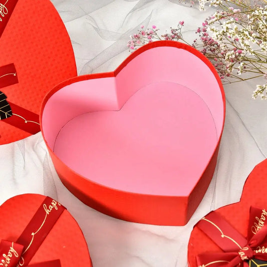Heart-Shaped Gift Box with Silk Bow Ribbon | Valentine's & Party Gift Box Peaceful Pleasures Health and Wellness