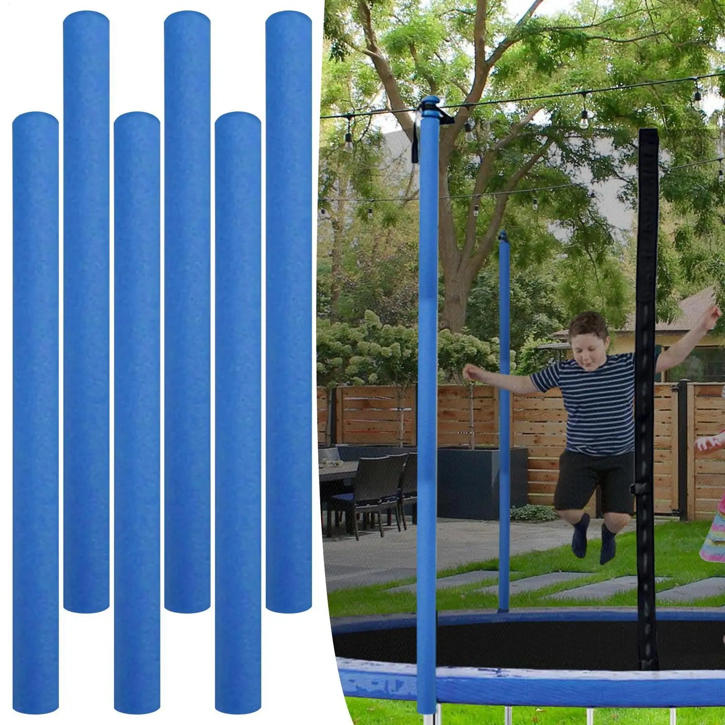 6-Piece Trampoline Pole Covers | Child-Safe Foam Padding Set