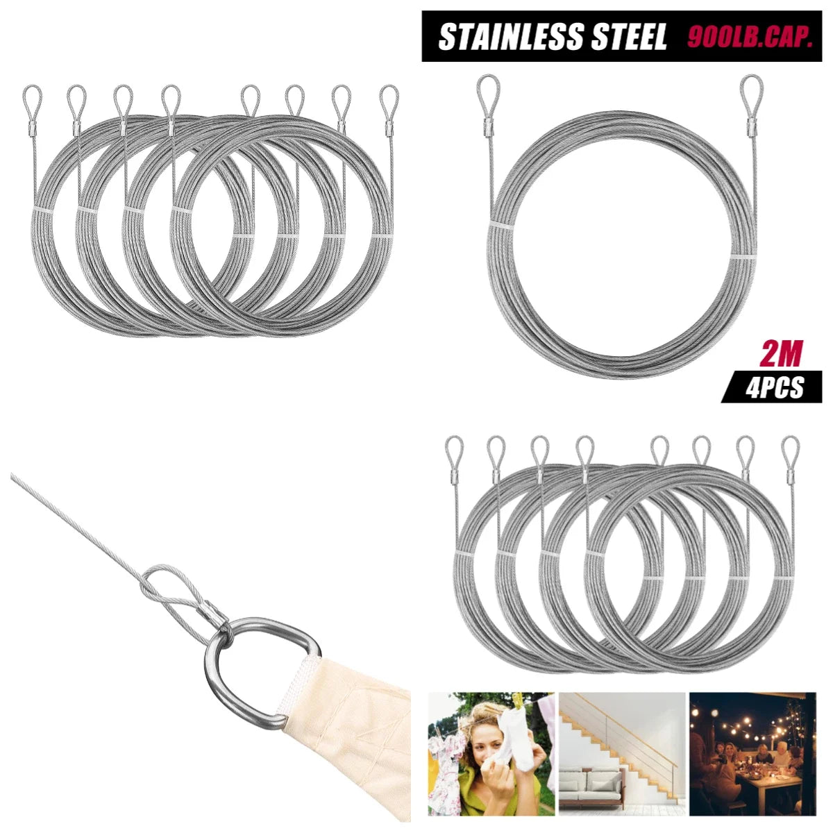 Heavy Duty Shade Sail Hardware Kit – 24 Pcs Stainless Steel
