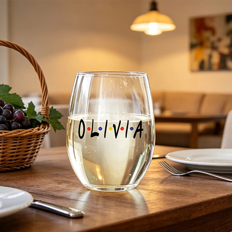 Personalized Name Clear Glass Cup | Friend & Birthday Gift