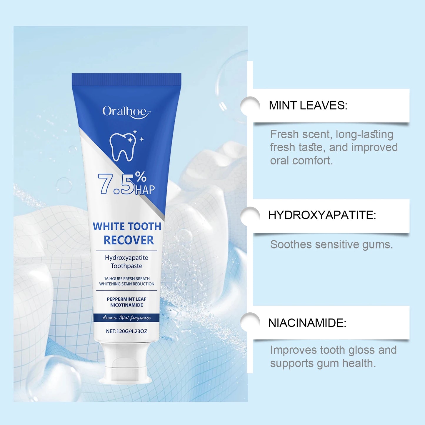 Hydroxyapatite Whitening Toothpaste | Enamel & Stain Care