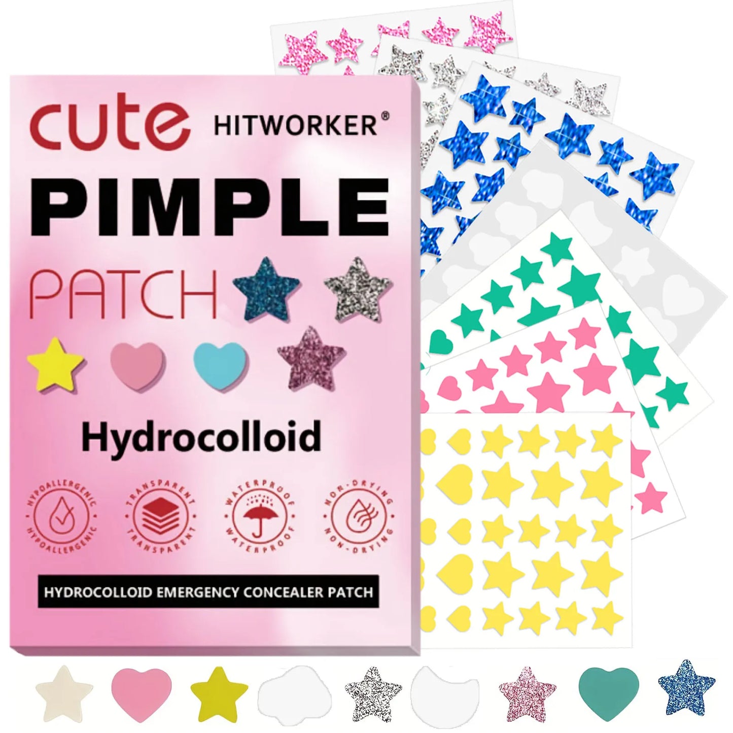 Invisible Hydrocolloid Acne Patches – Waterproof, All Skin Types