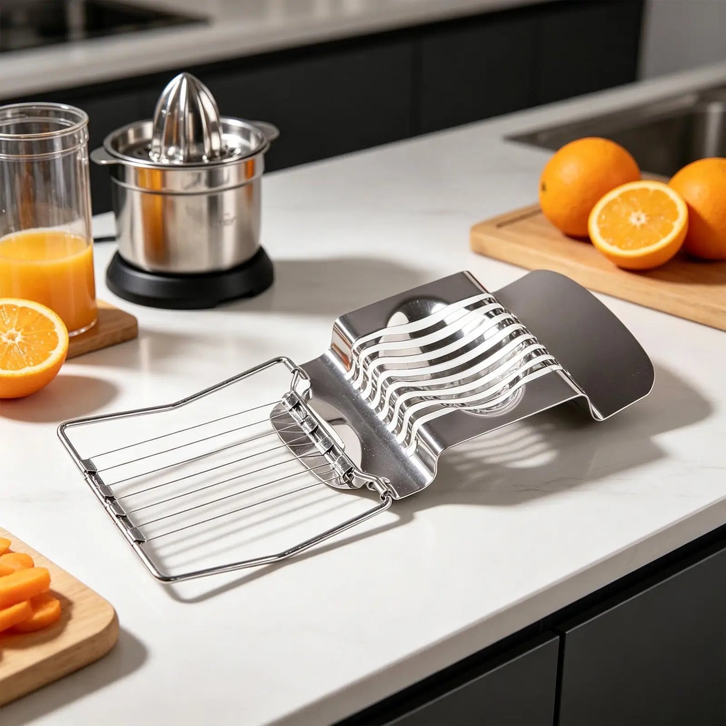 Multipurpose Egg & Fruit Slicer | Stainless Steel Manual Cutter
