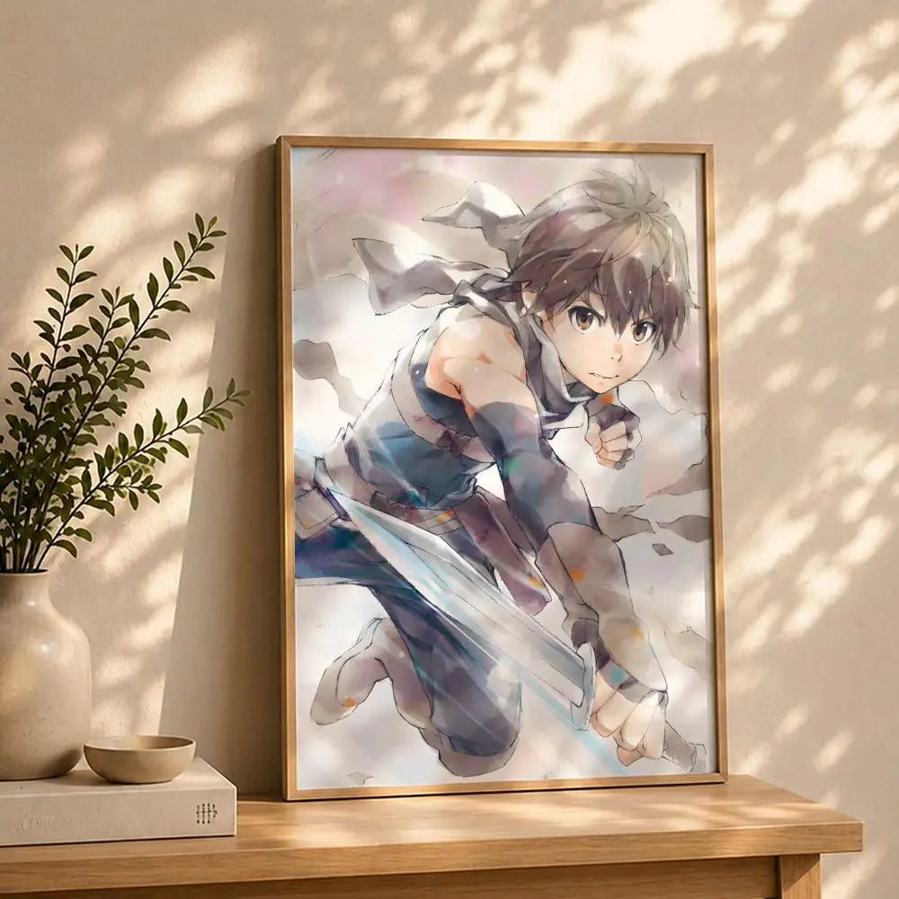 Grimgar of Fantasy & Ash Anime Poster – HD Waterproof Wall Art Anime Wall Poster Peaceful Pleasures Health and Wellness White2 30X40cmNoframe
