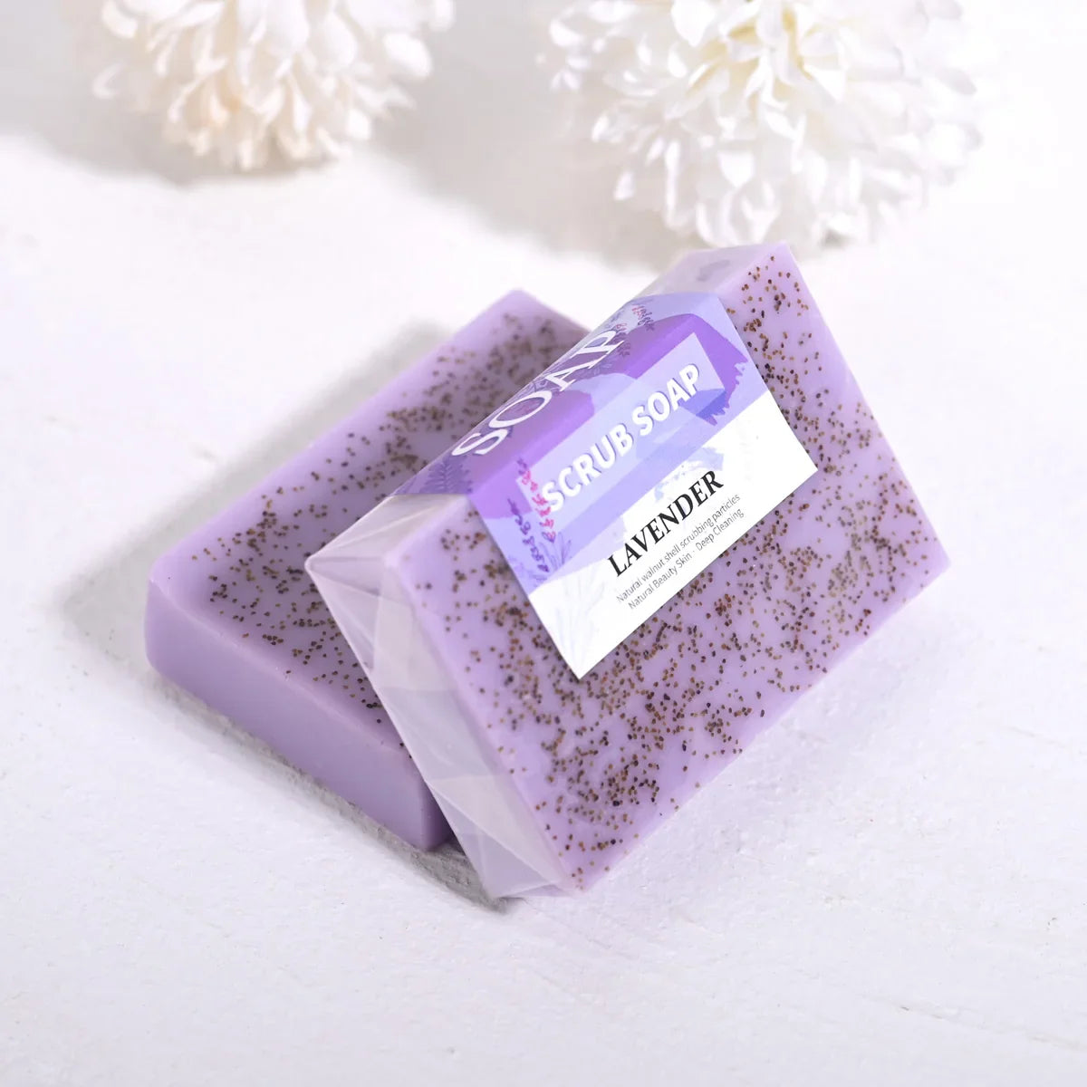 Lavender Essential Oil Handmade Exfoliating Scrub Soap Bar