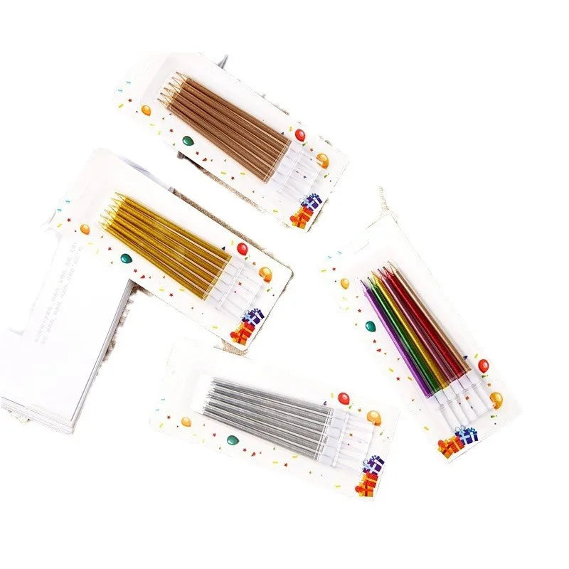 6-Pack Gold & Silver Birthday Cake Candles | Party Decorations