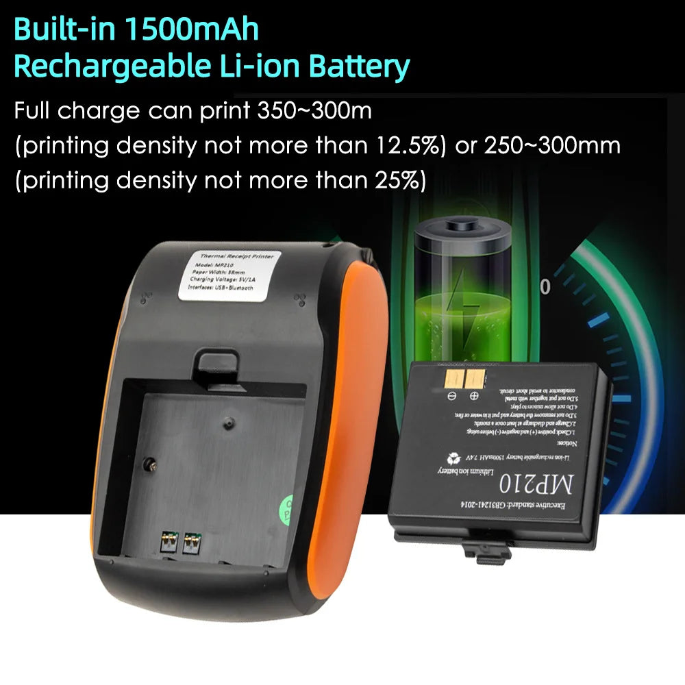 58mm Bluetooth Thermal Receipt Printer | USB, iOS, Android & Windows