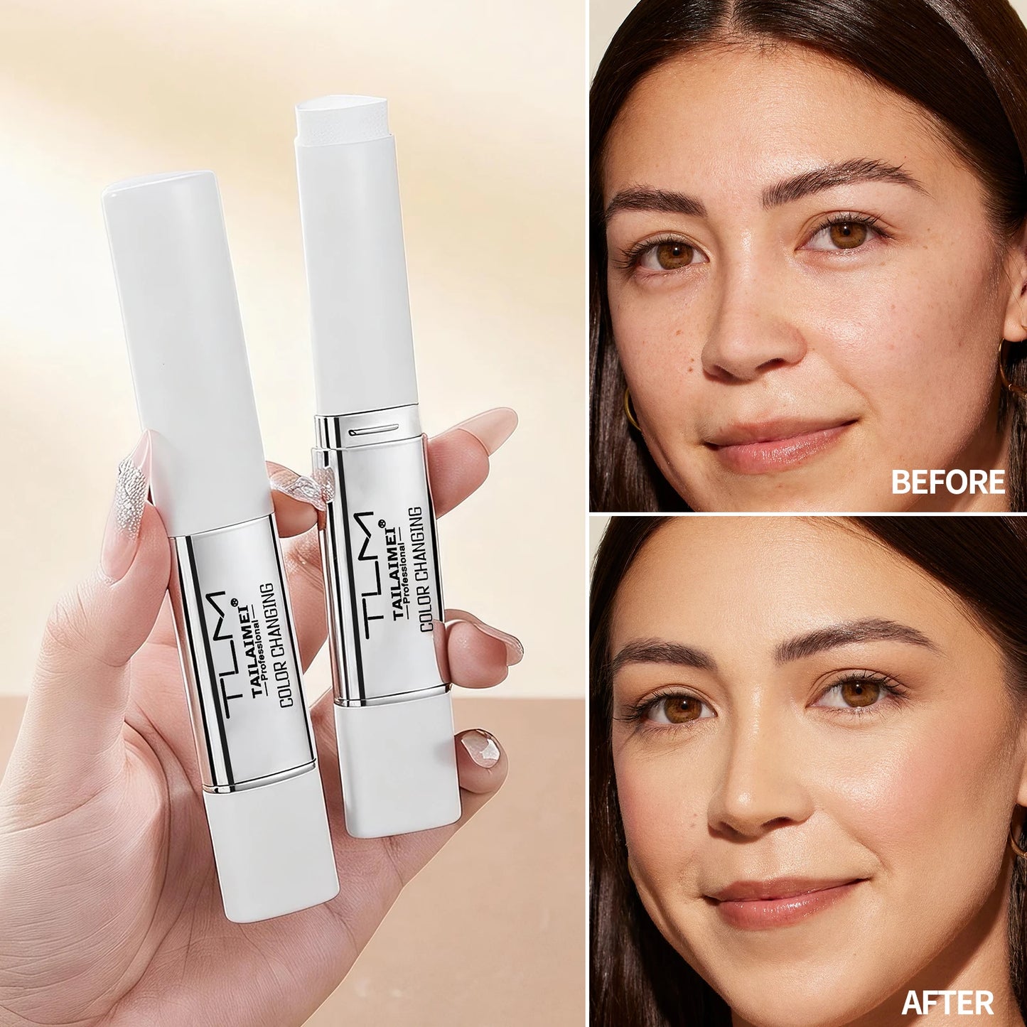 Tlm Color Changing Foundation Stick with SPF 15 Peaceful Pleasures Health and Wellness