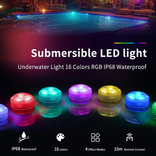 LED Underwater Light 3Leds RGB Submersible Night Lamp Battery Powered Garden Swimming Pool Light For Wedding Party Vase Bowl Peaceful Pleasures Health and Wellness