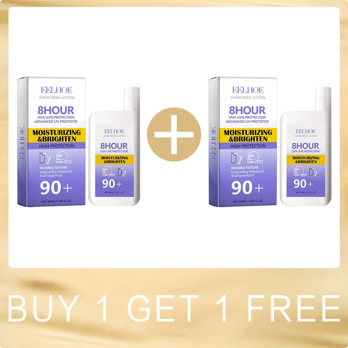 EELHOE SPF 90 UV Sunscreen Cream – Moisturizing, Pore-Minimizing