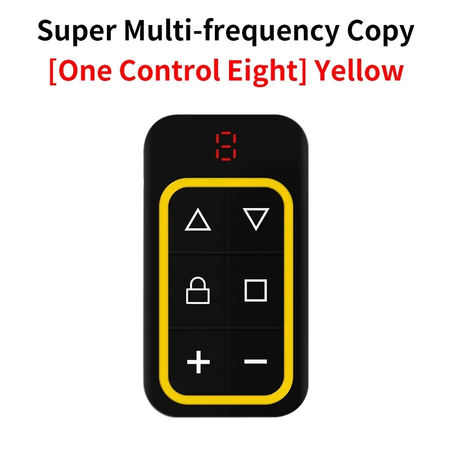 433Mhz 8 in 1 Universal Garage Door Remote Controller Key Duplicator Multi-frequency 300-915Mhz Garage Door Opener Rechargeable Peaceful Pleasures Health and Wellness 8 Channels Yellow