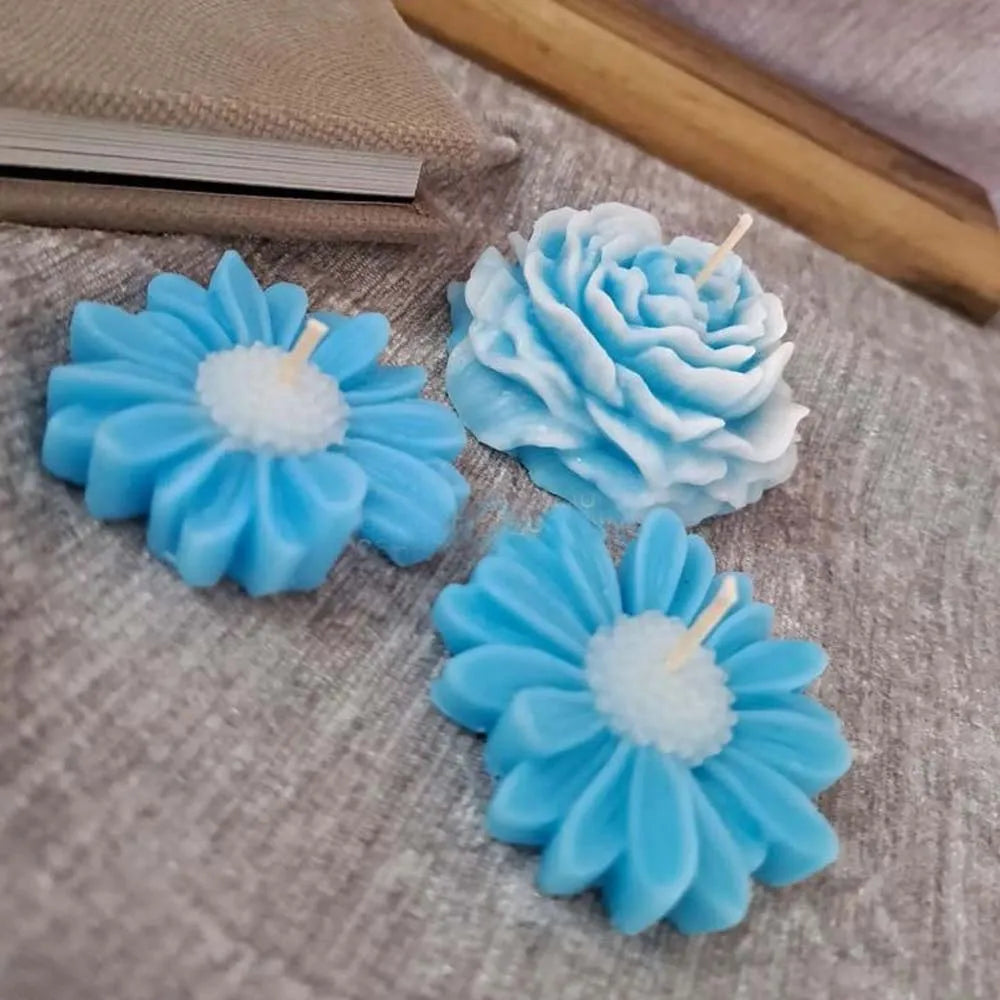 3D Daisy Peony Flower Silicone Mold – Candle Soap Resin