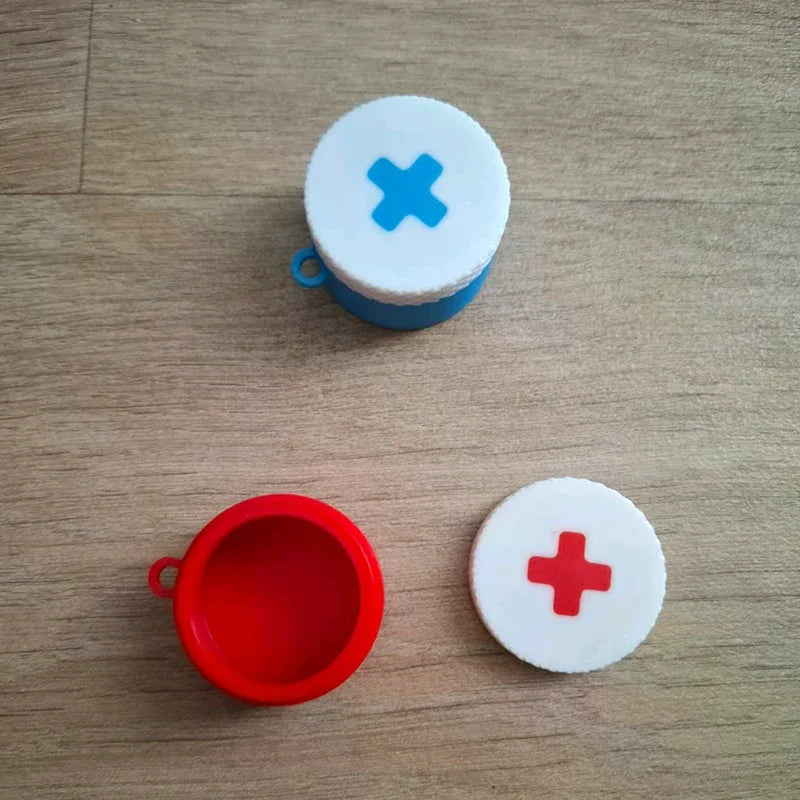Mini Sliding Pill Box with Keychain | Portable Capsule Holder