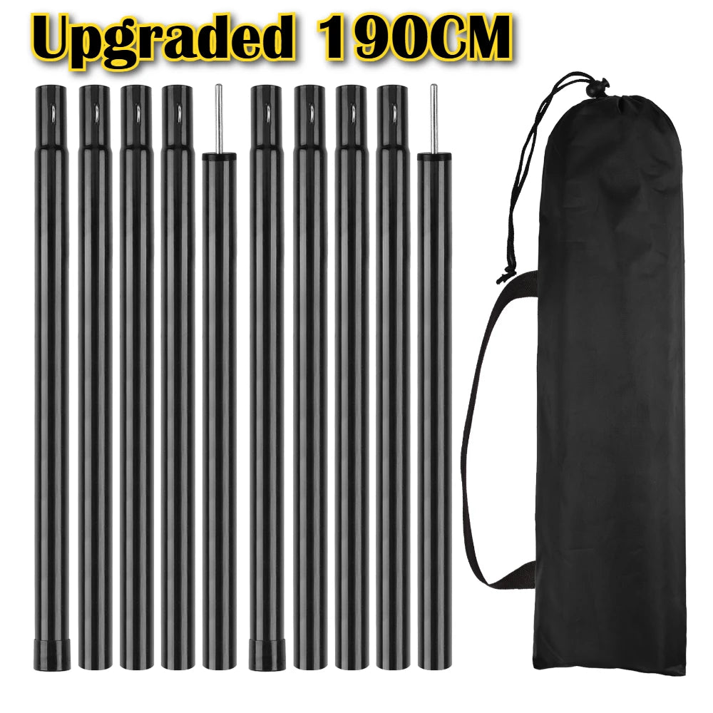 Adjustable Steel Tent Poles for Camping, Tarp & Awning 200cm