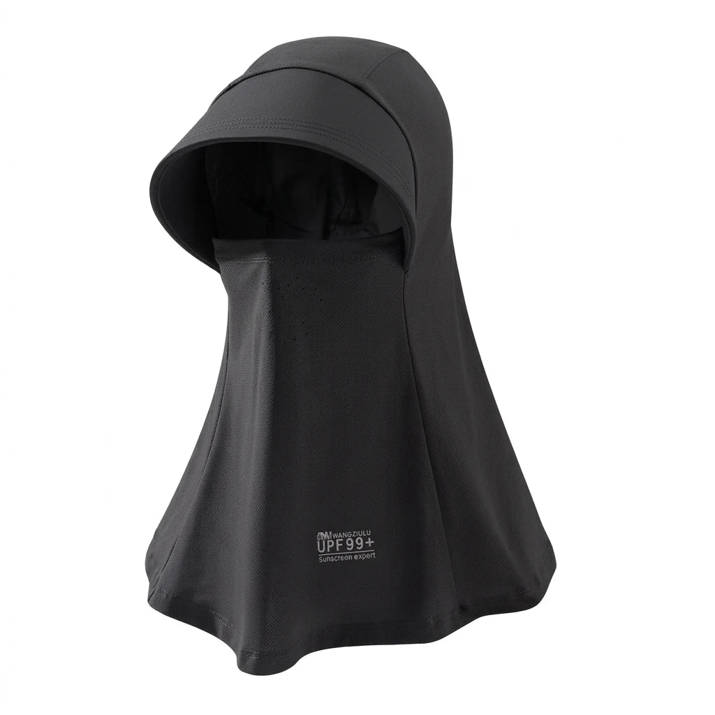 Ice Silk Sun-Protection Mask Full Face-Cover Cap UV-Protection Cycling Headwear Peaceful Pleasures Health and Wellness black