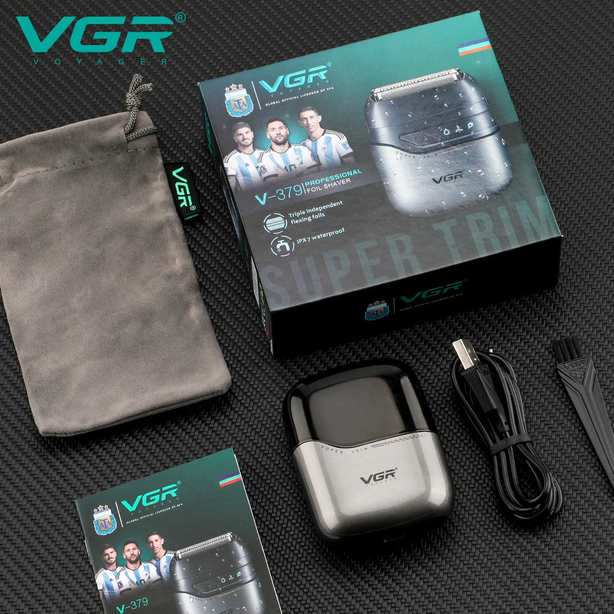 VGR Mini Double Head Shaver, Reciprocating Head, Men's Shaver, Apply to Face, Scrape White Hair, Cleaning and Trimmer V-379 Peaceful Pleasures Health and Wellness