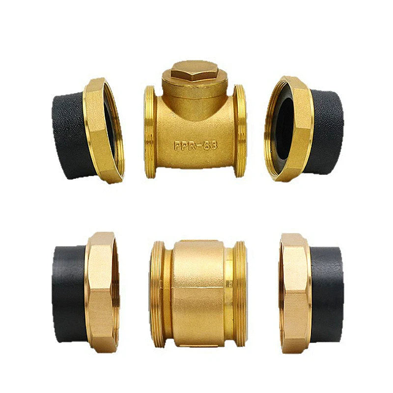 Brass PE Check Valve – Double Union One-Way Connector