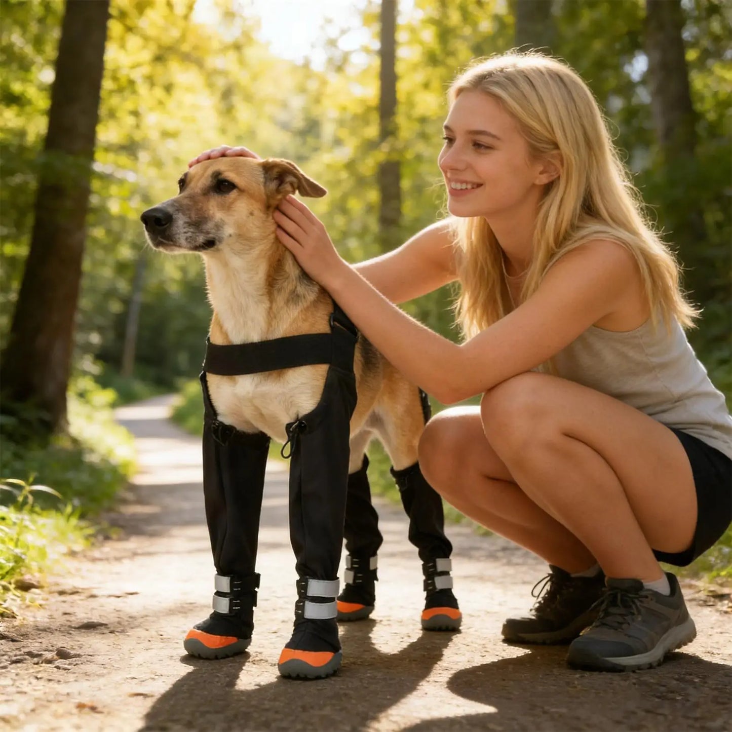 Waterproof Dog Boots Suspender Anti-Slip Walk Dog Shoes Outdoor Small Medium Universal Pet Boots Long with Strap Puppy Supplies Peaceful Pleasures Health and Wellness