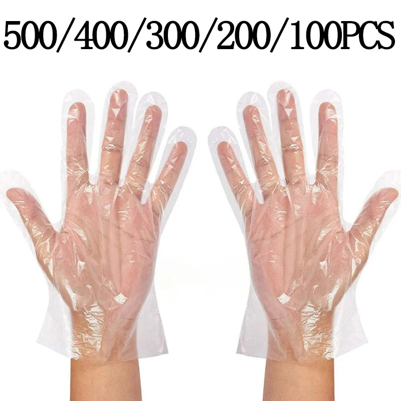 Clear Disposable Gloves Transparent Plastic Gloves Latex Free Food Prep Safe Gloves for Cooking Cleaning BBQ Kitchen Things Peaceful Pleasures Health and Wellness 200PCS