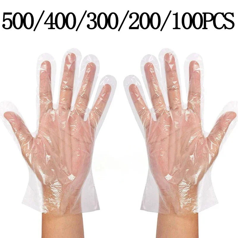 Clear Disposable Gloves – Latex-Free Food Safe PE Kitchen Gloves