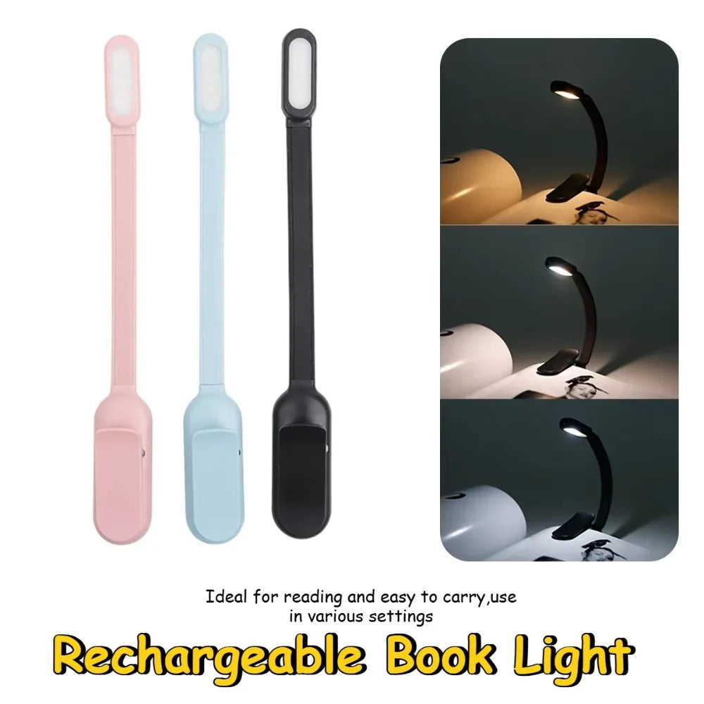 USB Rechargeable Clip-On Book Light | 3-Color LED Reading Lamp