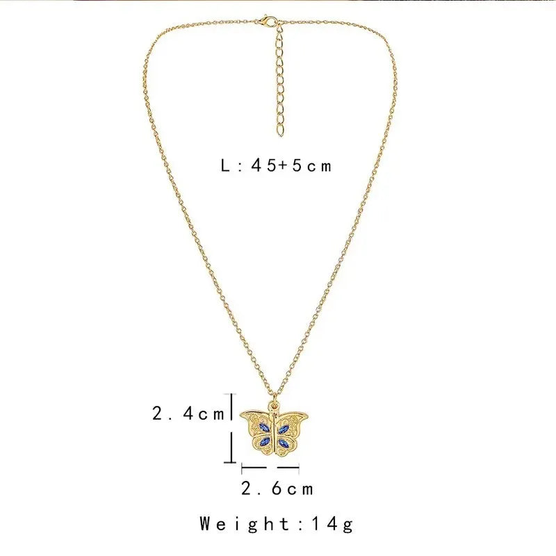 Butterfly "I Love You" Locket Pendant Necklace for Women