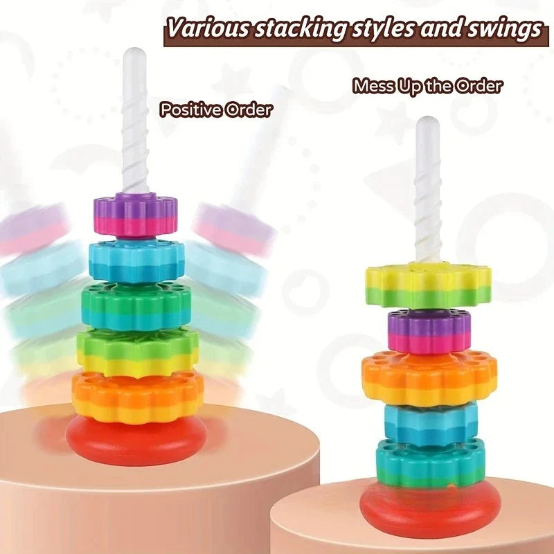 Montessori Rainbow Stacking Tower Toy for Babies & Toddlers
