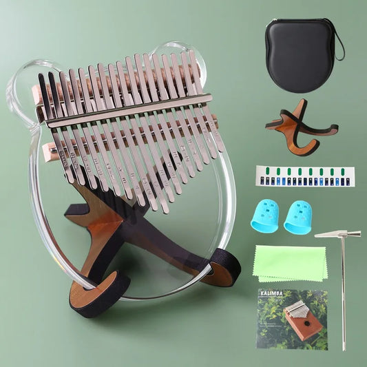 Crystal Thumb Piano Transparent Kalimba Acrylic Plate 17-tone Finger Peaceful Pleasures Health and Wellness