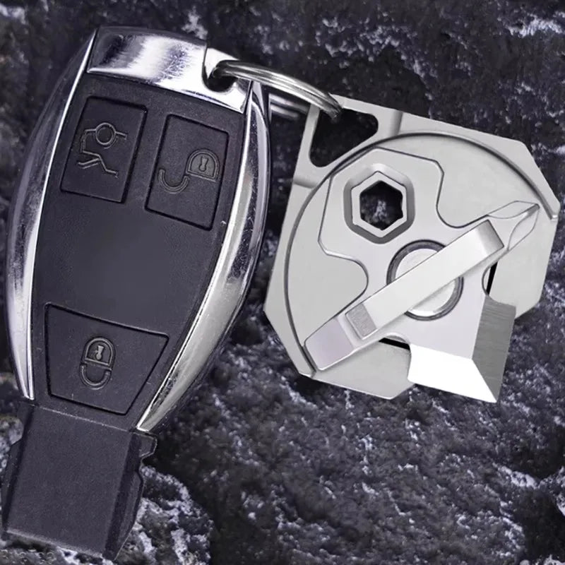 Titanium Alloy EDC Mini Multi-Tool | Keychain Screwdriver & Wrench