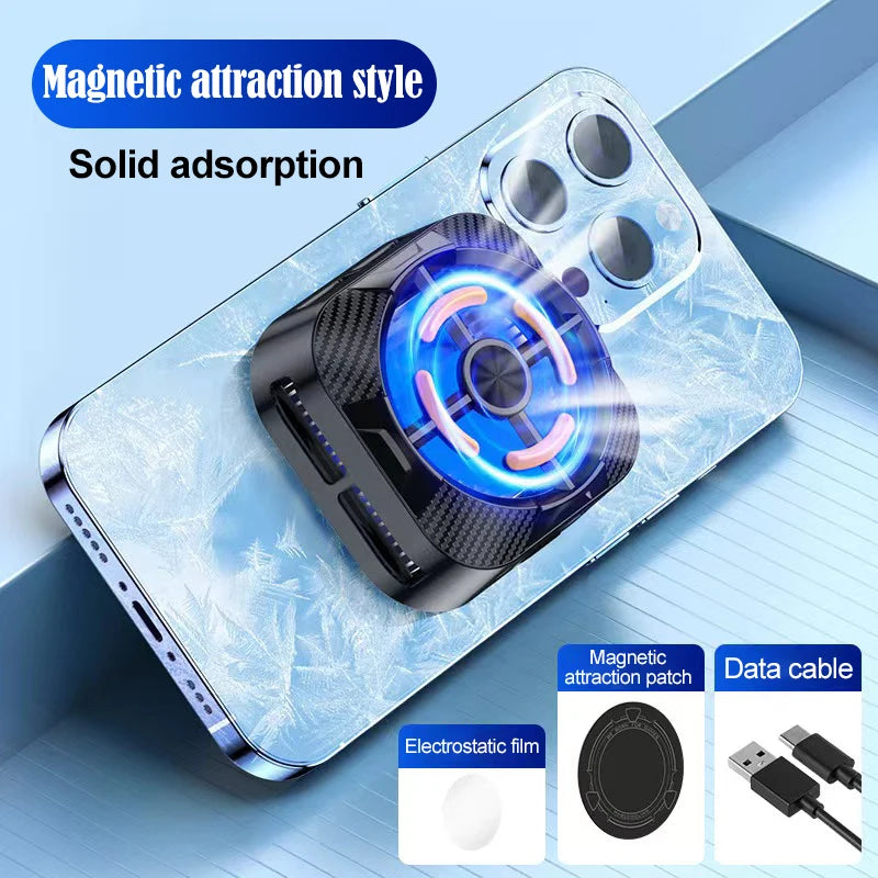 Semiconductor Mobile Phone Radiator Fan Cooler For Phone Cooling Fan Processor Cooler Phone Fan Cooler Gamer Cell Phone Peaceful Pleasures Health and Wellness Magnetic attraction