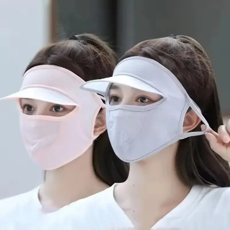 Ice Silk UPF 50+ Sun Face Mask | Breathable UV Shield Women