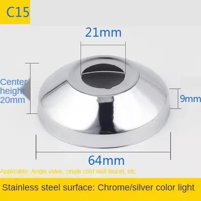 2PCS Stainless Steel Faucet Decorative Cover 1/2" & 3/4" Pipe