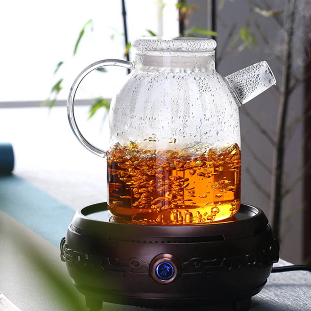 1L/1.6L Borosilicate Glass Teapot | Heat-Resistant Clear Kettle