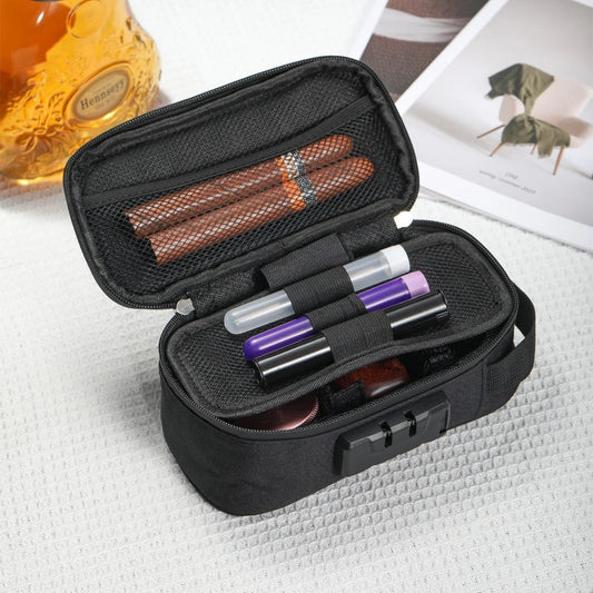 WEFITON 1PCS Smell Proof Bag with Combination Lock, Odor Proof Stash Box Travel Case, Odorless Storage Pouch Gift for Men Women Peaceful Pleasures Health and Wellness