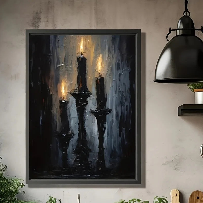 Halloween Spooky Candles Canvas Art Print | Unframed Poster Canvas Art Print Peaceful Pleasures Health and Wellness