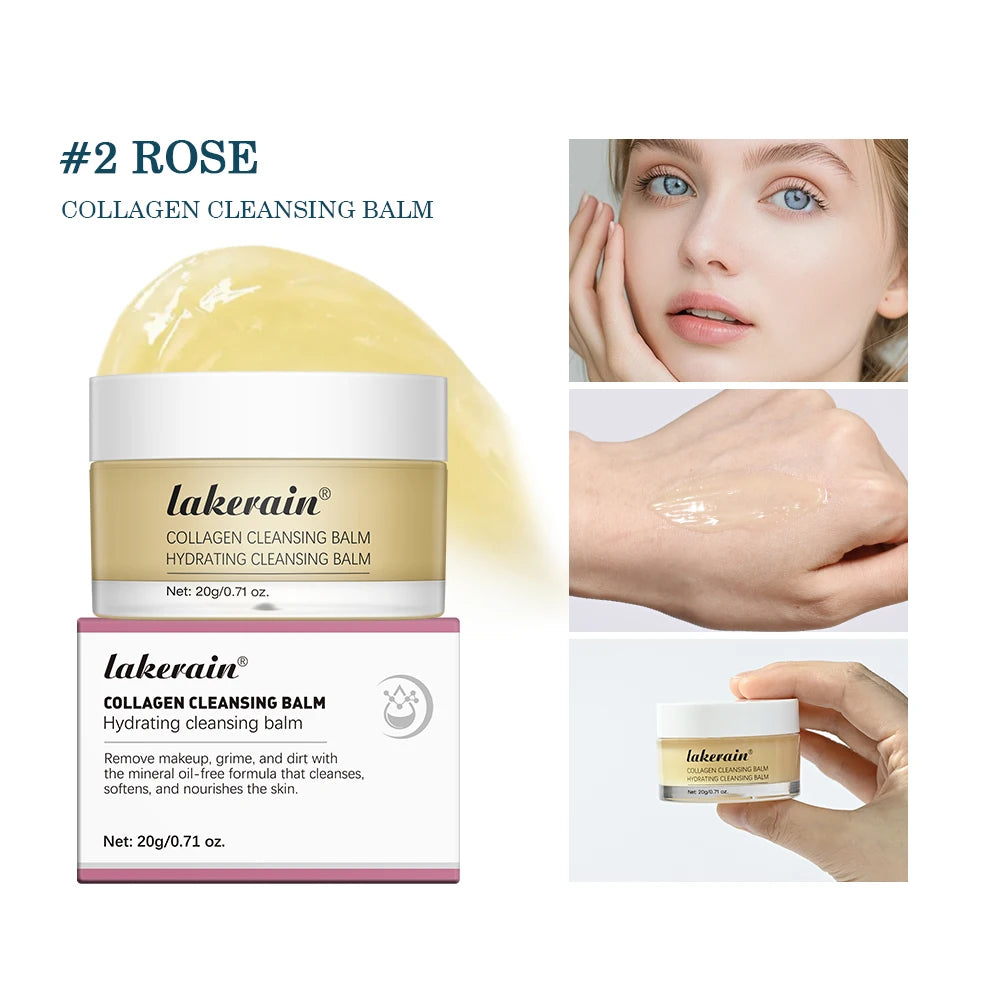 Rose Flavor Collagen Cleansing Balm Nourishing Cream Makeup Remover Mild Non-irritating Moisturizing Non-greasy Cleansing Balm Peaceful Pleasures Health and Wellness 02 Rose