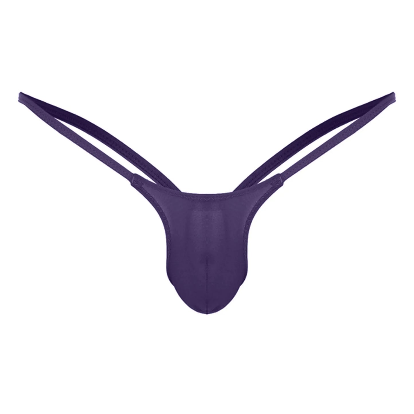 Sexy Men's Thongs Solid Color Sling Low-Rise T Shorts Thong Bulge Pouch Underwear Pump Man Soft Briefs G-string Panties Peaceful Pleasures Health and Wellness Purple XL