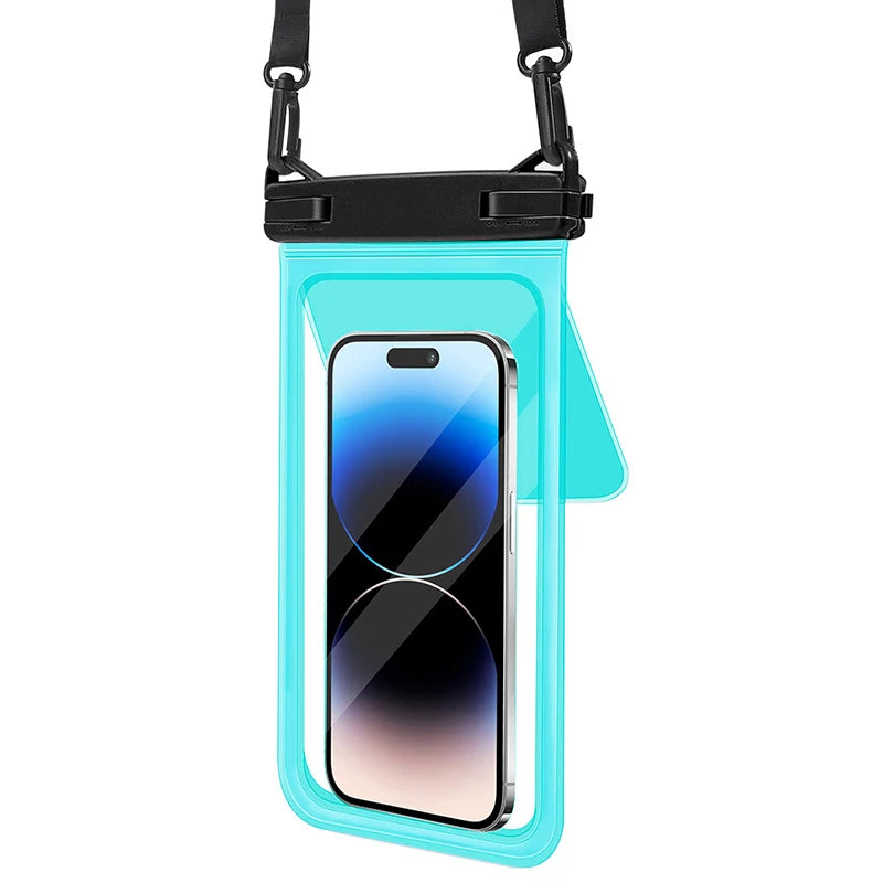 IPX8 waterproof phone pouch for swimming bag phone waterproof case mobile phone bag waterproof large waterproof case diving Peaceful Pleasures Health and Wellness Green(7.5 inch)