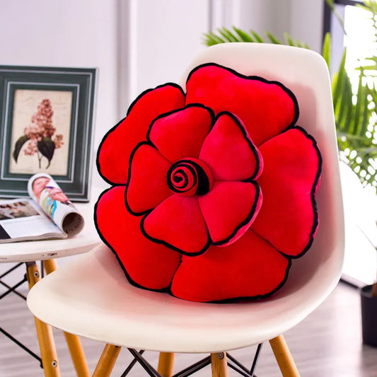Large Rose Shaped Throw Pillow | Floral Decorative Sofa Cushion Decorative Throw Pillow Peaceful Pleasures Health and Wellness
